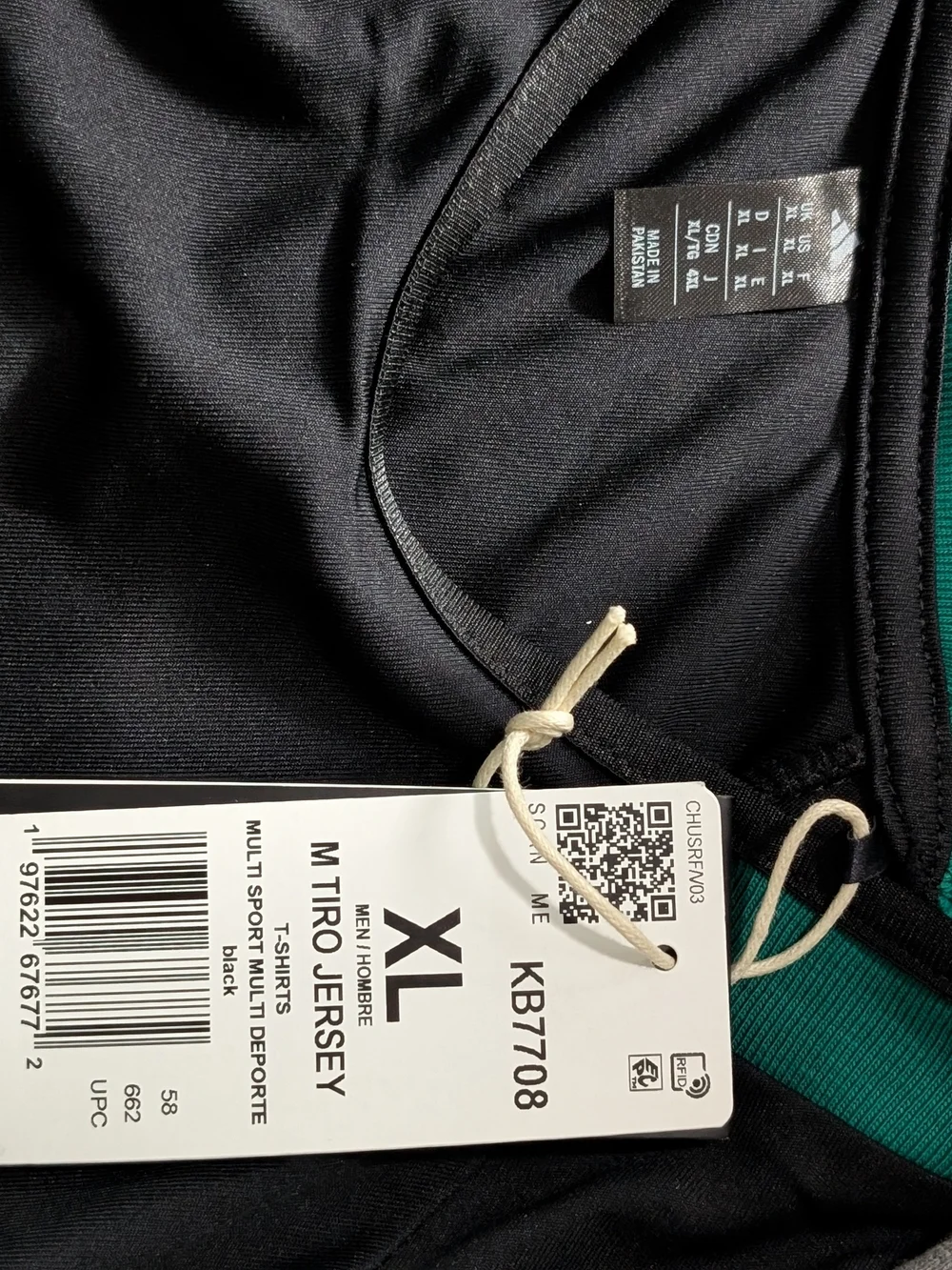 adidas Black Jersey Tee with Yellow & Green Logo - Picture 9 of 12